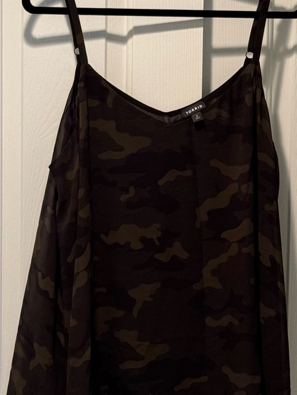 torrid Sophie Olive Camo Swing Cami - Dark Green & Black